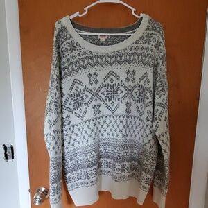 Mossimo Supply Co. white and gray oversized sweater xl